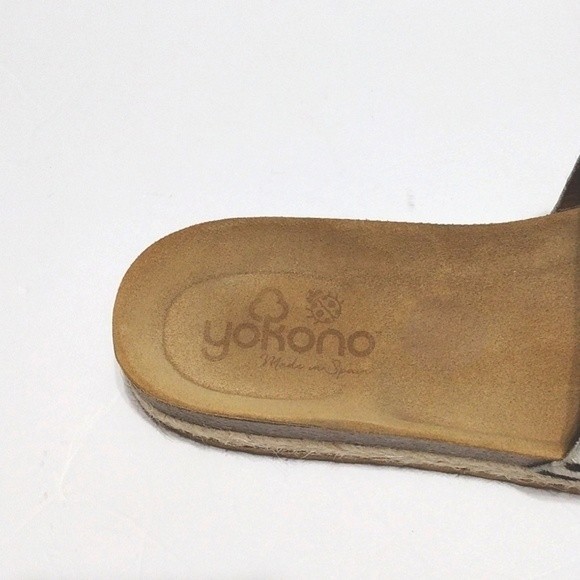 Yokono Zebra Print Calf Hair Leather Slide Sandals US 9 Chunky Strap - Picture 4 of 11
